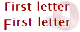 Screenshot of a heading with a floated larger first-letter in Opera
